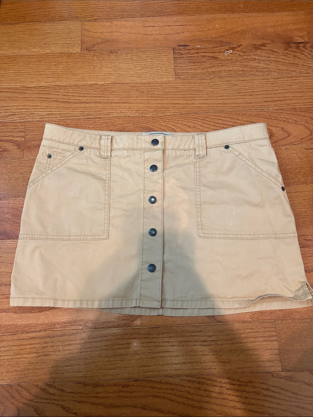 Abercrombie & Fitch Beige Button-Front Mini Skirt